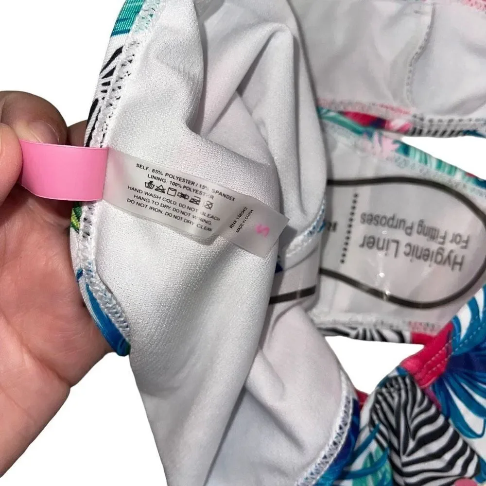 YMI Multicolor Floral Off-Shoulder Bikini - Size Small‎